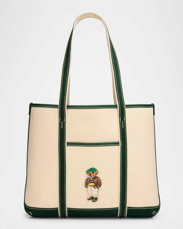 Polo Bear Canvas Small Shopper Tote Bag